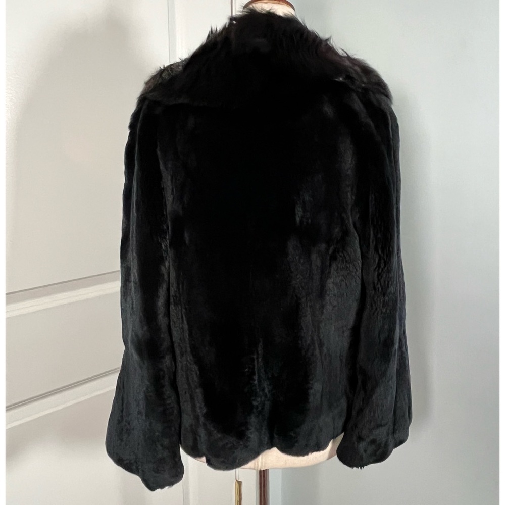 Black fur swing coat jacket size L - Picture 10 of 13